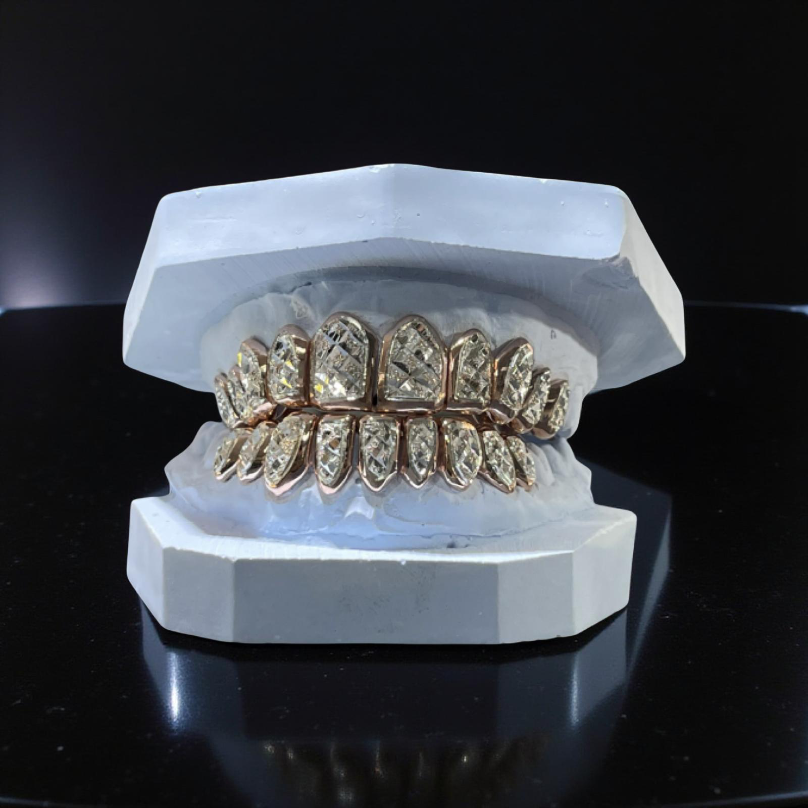 TWO TONE DIAMOND CUT & DIAMOND DUST WITH BOXES